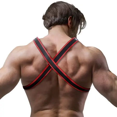 Fetish Submissive Attitude Eco-Leather Chest Bulldog Harness Black/Red