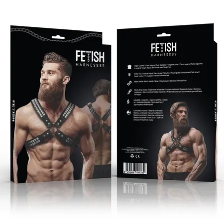 Fetish Submissive Attitude Men's Chest Harness Eco-Leather Adjustable Black
