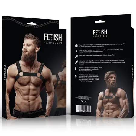 Fetish Submissive Attitude Adjustable Neoprene Chest Harness for Men Black