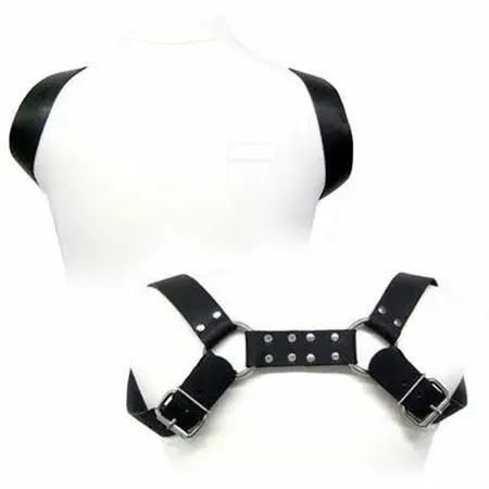Silexd Leather Adjustable Body Harness for Men, S-XL, Black