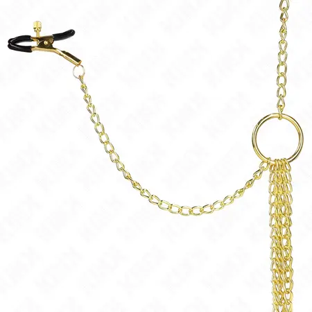 KINK Adjustable Gold Nipple & Clitoral Clamp Set - 4-Piece, Metal Design