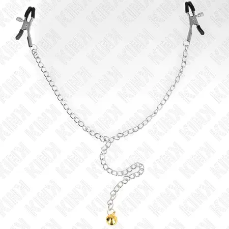 KINK Chain Nipple Clamps with Bell 30 cm - Adjustable Metal Design