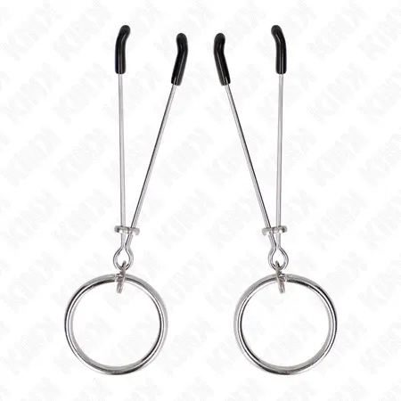 Kink Thin Adjustable Nipple Clamps with O-Ring 7 cm - Sleek Metal Design