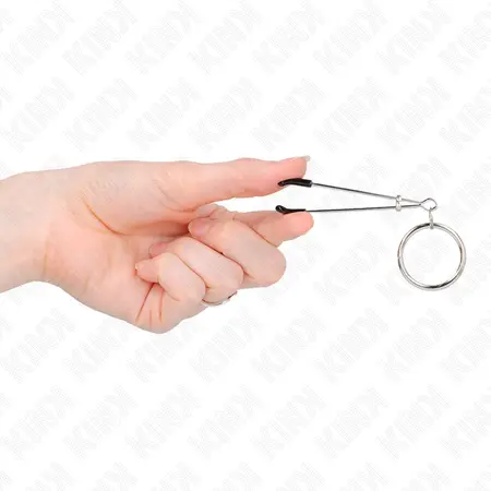 Kink Thin Adjustable Nipple Clamps with O-Ring 7 cm - Sleek Metal Design