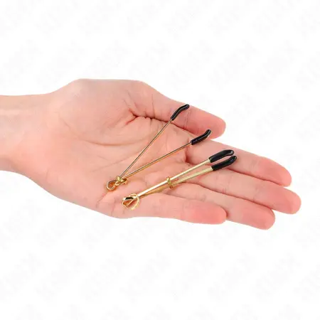 KINK Zlatni Ton Tanki Set Stege za Bradavice 7 cm - Podesivi Metalni Dizajn