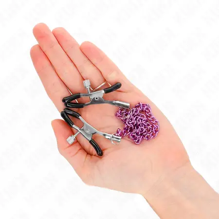 KINK Chain Nipple Clamps Purple 30cm - Adjustable Metal System