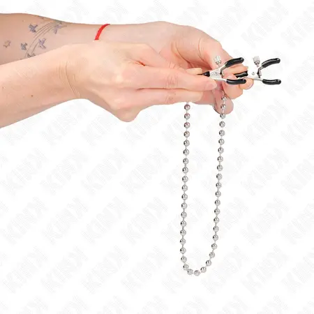 KINK Perle Lanac Stege za Bradavice 30cm - Podesivi Metalni Sistem, Srebrne