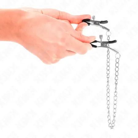 KINK Thin Chain Nipple Clamps 30cm - Precision Metal Restraint System