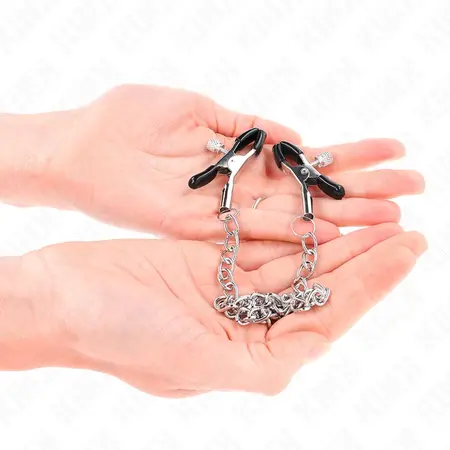 KINK Thin Chain Nipple Clamps 30cm - Precision Metal Restraint System
