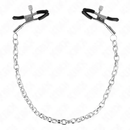 KINK Debeli Lanac Podesive Stege za Bradavice 30 cm - Izdržljivi Metalni Dizajn