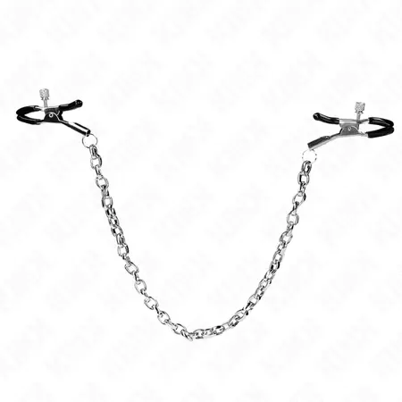 KINK Debeli Lanac Podesive Stege za Bradavice 30 cm - Izdržljivi Metalni Dizajn