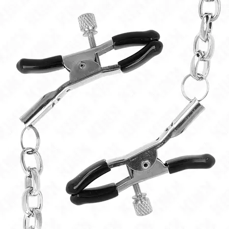 KINK Debeli Lanac Podesive Stege za Bradavice 30 cm - Izdržljivi Metalni Dizajn