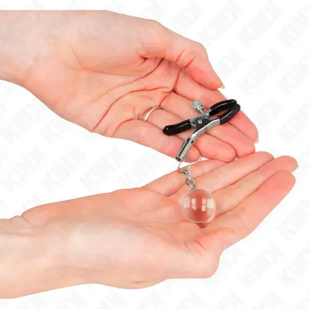 Kink Srebrne Staklene Perle Podesive Stege za Bradavice 6cm - Elegantan Metalni Dizajn