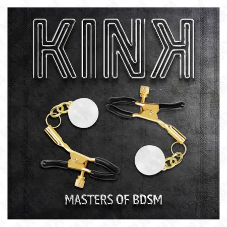 KINK Glass Bead Adjustable Nipple Clamps Gold 6 cm - Elegant Precision