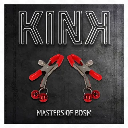 KINK Red Double Bell Adjustable Nipple Clamps 6 cm - Sensory Metal Design
