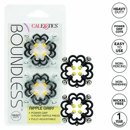 CalExotics Boundless Adjustable Nipple Grips – 4-tačkaste metalne stezaljke, 2 kom