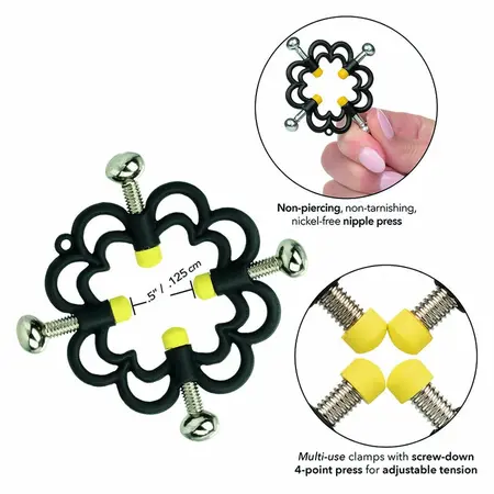 CalExotics Boundless Adjustable Nipple Grips – 4-tačkaste metalne stezaljke, 2 kom