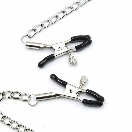 Ohmama Fetish Adjustable Black Ball Gag sa lancima za stezaljke za bradavice