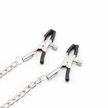 OHMAMA Ring Gag with Chains & Adjustable Nipple Clamps - Stainless Steel