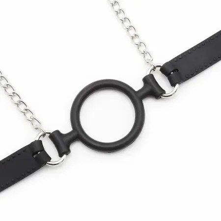 OHMAMA Ring Gag with Chains & Adjustable Nipple Clamps - Stainless Steel