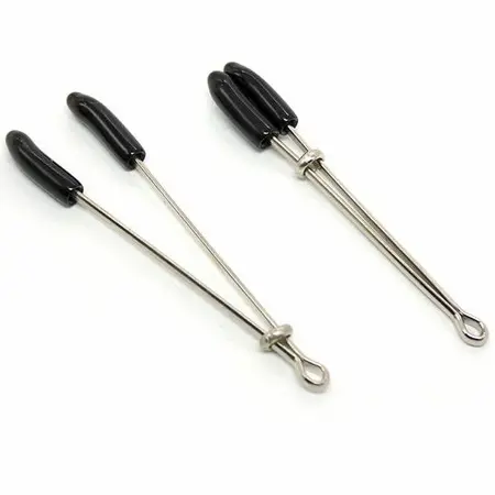 OHMAMA Metallic Silver Adjustable Nipple Clamps Nickel-Free Design