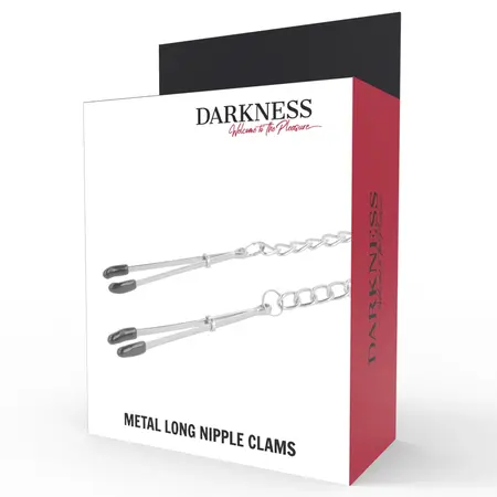 Darkness podesive metalne stezaljke za bradavice od nerđajućeg čelika sa lancem, uniseks dizajn