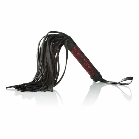CalExotics Scandal crveno-crni dizajnerski intimni flogger 37.5cm