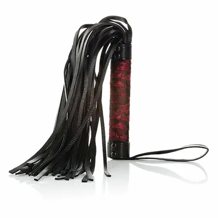 CalExotics Scandal crveno-crni dizajnerski intimni flogger 37.5cm