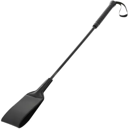 Darkness Fetish crni široki bič 53cm – izdržljiv PVC, ergonomska drška