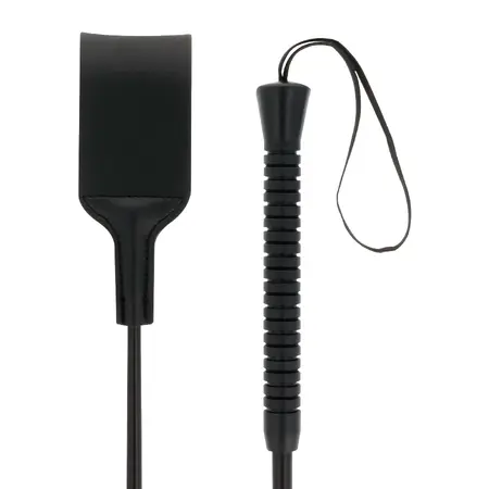 Darkness Fetish crni široki bič 53cm – izdržljiv PVC, ergonomska drška
