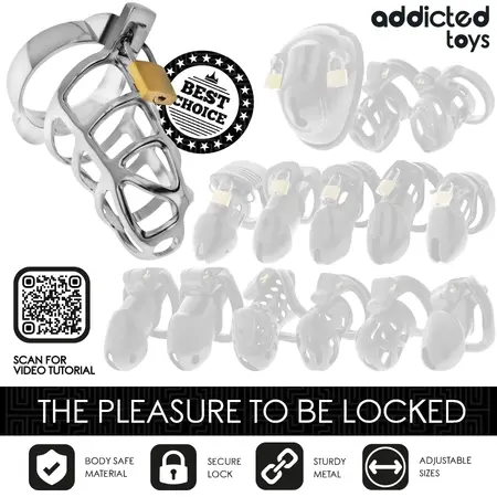 Addicted Toys Silver Lock Metalni Sistem Čednosti Veličina M – Siguran Dizajn