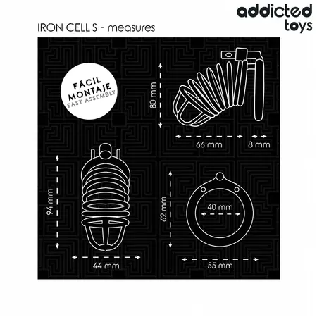Addicted Toys Locked Iron Cell Metalni Kavez Veličina S 4 cm – Siguran Sistem