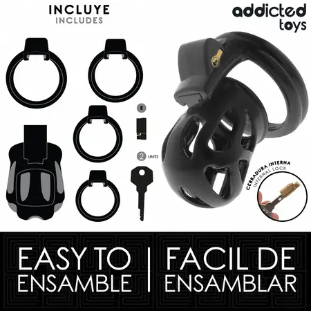 ADDICTED TOYS Locked Silent Keep Sistem Čednosti 7,5 cm Crni Set