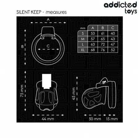 ADDICTED TOYS Locked Silent Keep Sistem Čednosti 7,5 cm Crni Set