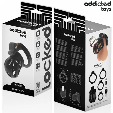 ADDICTED TOYS Locked Silent Keep Sistem Čednosti 7,5 cm Crni Set