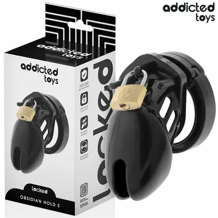 Addicted Toys Obsidian Hold Siguran Sistem Čednosti Veličina S Crni