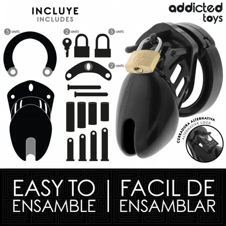 Addicted Toys Obsidian Hold Siguran Sistem Čednosti Veličina S Crni