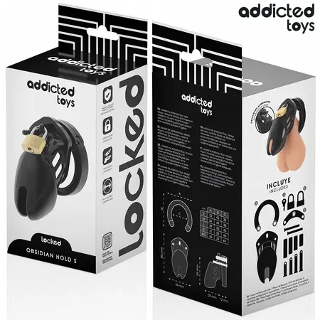 Addicted Toys Obsidian Hold Siguran Sistem Čednosti Veličina S Crni