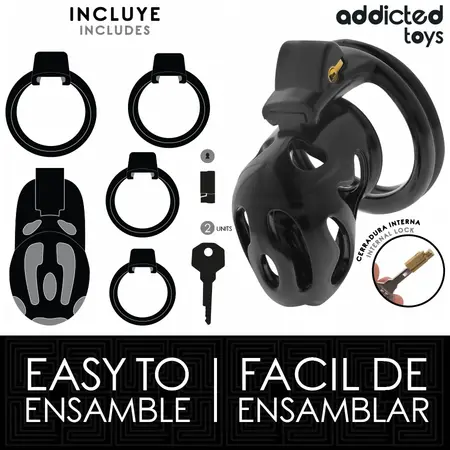 Addicted Toys Locked Sealed Crypt Anatomski Uređaj Čednosti 8 cm Crni