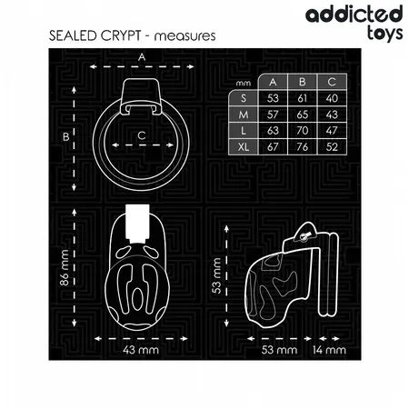 Addicted Toys Locked Sealed Crypt Anatomski Uređaj Čednosti 8 cm Crni