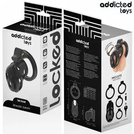 Addicted Toys Locked Sealed Crypt Anatomski Uređaj Čednosti 8 cm Crni