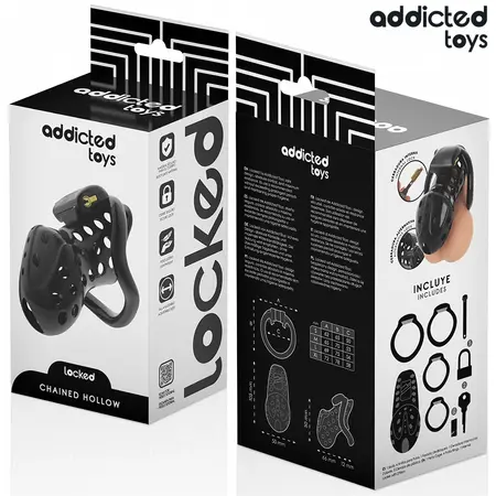 Addicted Toys Locked System Kavez Čednosti 10,5 cm, Podesivi Prstenovi