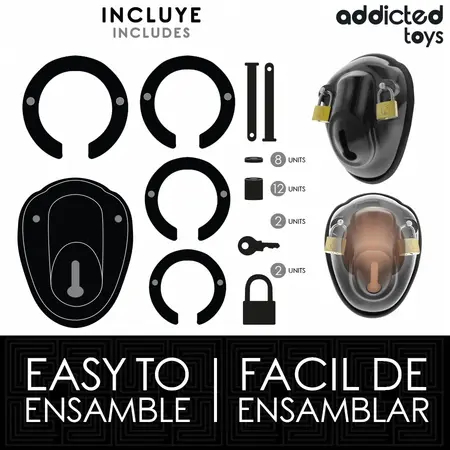 Addicted Toys Shell Cage Keyless Sistem Čednosti 11,5 cm Providni Set