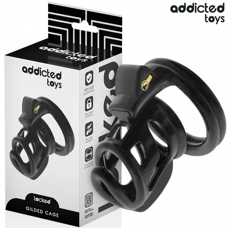 Addicted Toys Locked Gilden Cage Silikonski Intimni Sistem 8,5 cm, M Veličina