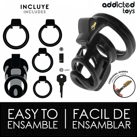 Addicted Toys Locked Gilden Cage Silikonski Intimni Sistem 8,5 cm, M Veličina