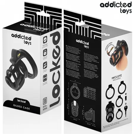 Addicted Toys Locked Gilden Cage Silikonski Intimni Sistem 8,5 cm, M Veličina