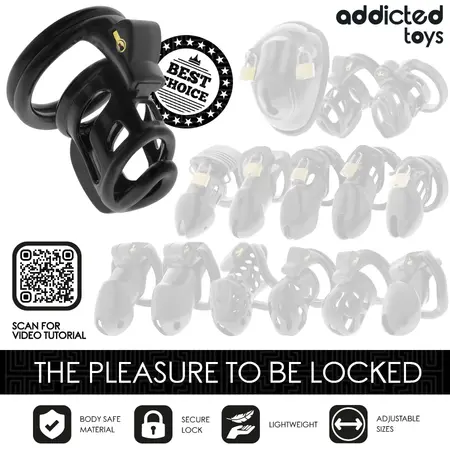 Addicted Toys Locked Gilden Cage Silikonski Intimni Sistem 8,5 cm, M Veličina