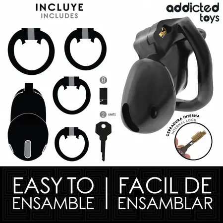Addicted Toys Locked Midnight Cell Sistem Čednosti S 4,8 cm Crni