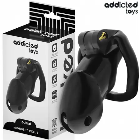 Addicted Toys Locked Midnight Cell Anatomski Kavez Veličina L Crni 107 mm