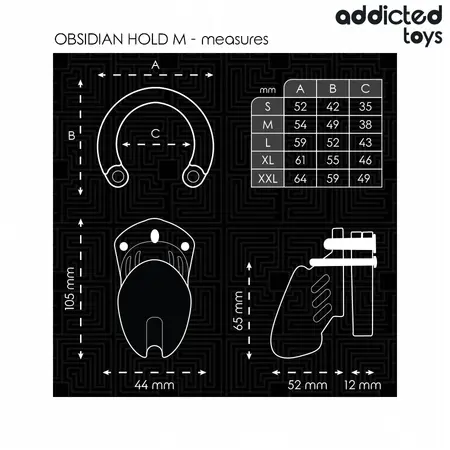 Addicted Toys Locked Obsidian Hold Intimni Kavez Veličina M, Podesivi Sistem